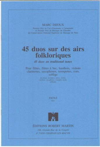 cubierta Quarante-Cinq Duos Sur des Airs Folkloriques Editions Robert Martin
