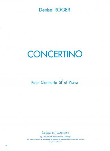 einband Concertino pour clarinette Combre