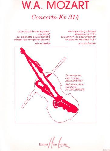 einband Concerto KV314 Editions Henry Lemoine