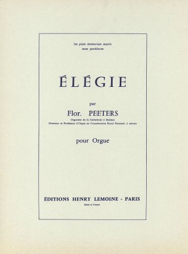 einband Elgie Op.38 Editions Henry Lemoine