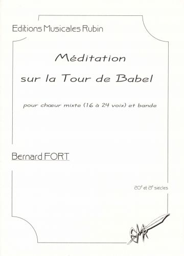 einband Mditation sur la tour de Babel pour chur mixte (16  24 voix) et dispositif lectroacoustique Martin Musique