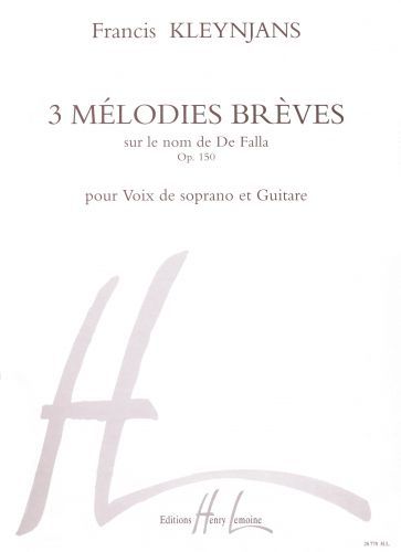 einband Mlodies brves (3) Editions Henry Lemoine