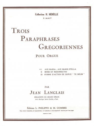 einband Paraphrase grgorienne n1 : Ave Maria, Ave Maris Stella Combre