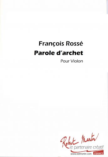 einband PAROLE D'ARCHET Editions Robert Martin