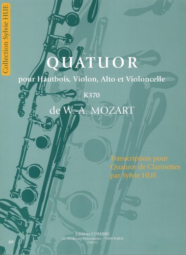 einband Quatuor pour hautbois, violon, alto et cello KV370 Combre